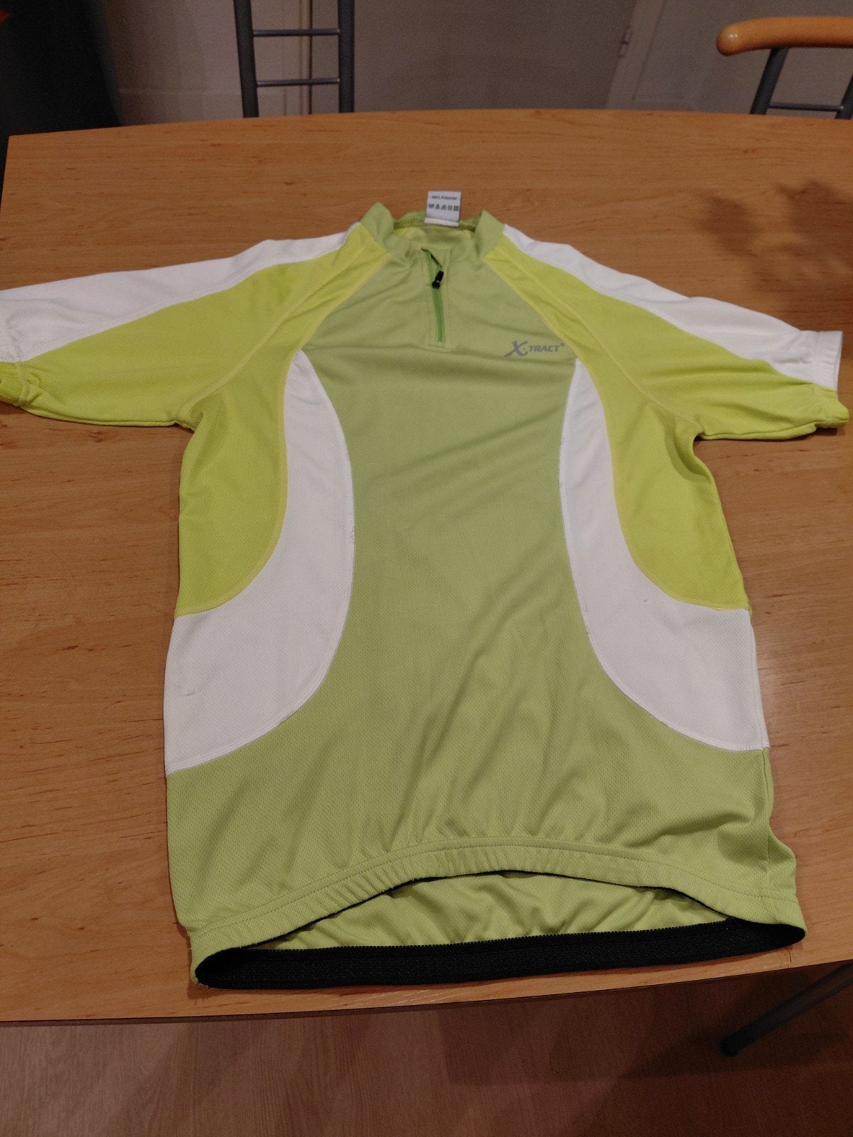 X-tract fiets shirt maat S, groen/wit, 100% polyester, Fietsen en Brommers, S, X-tract, Ophalen of Verzenden, Zo goed als nieuw