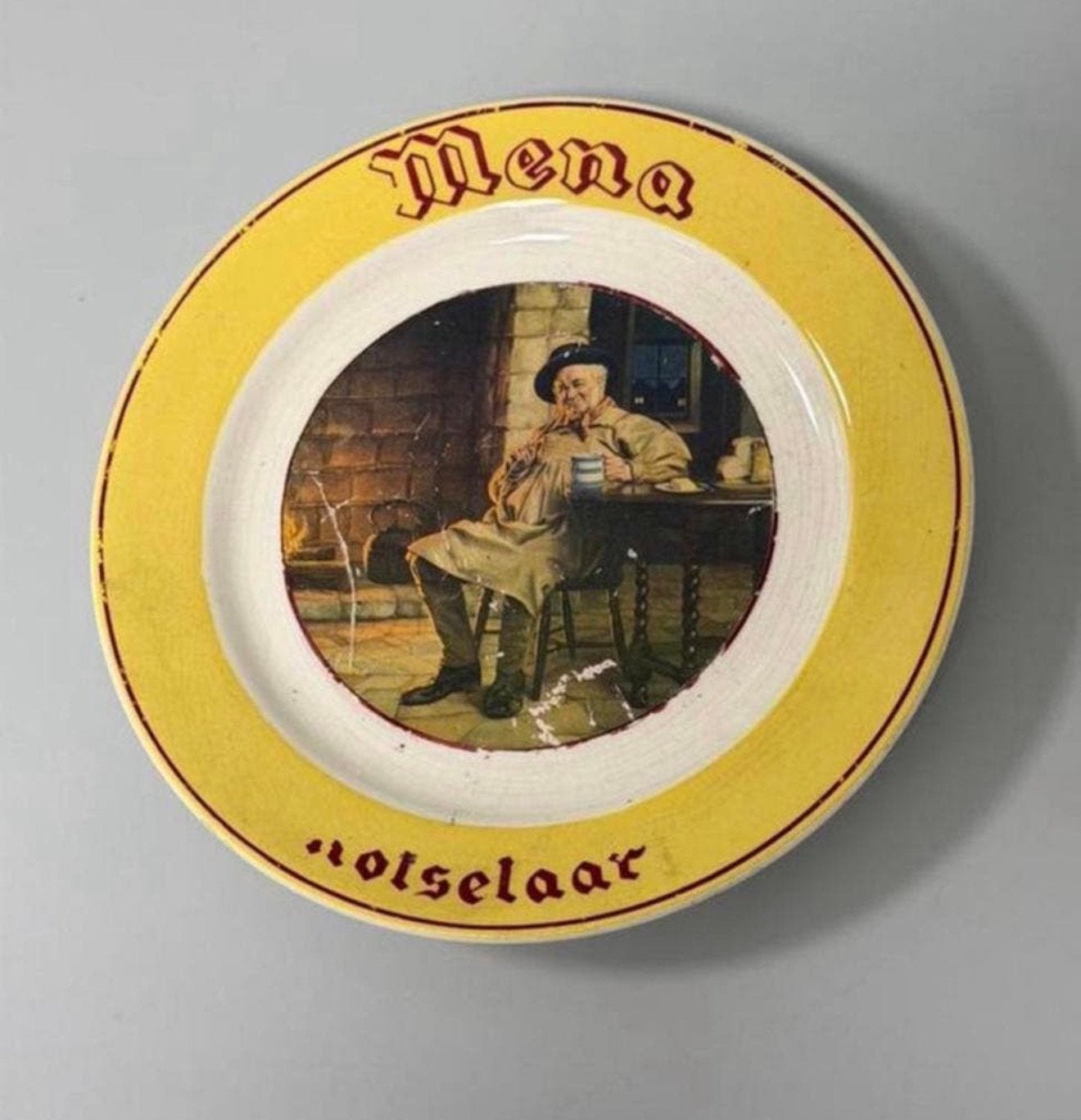 Vintage Mena Rotselaar bord – 23 cm – deco verzamelobject, Antiek en Kunst, Antiek | Servies los, Ophalen of Verzenden