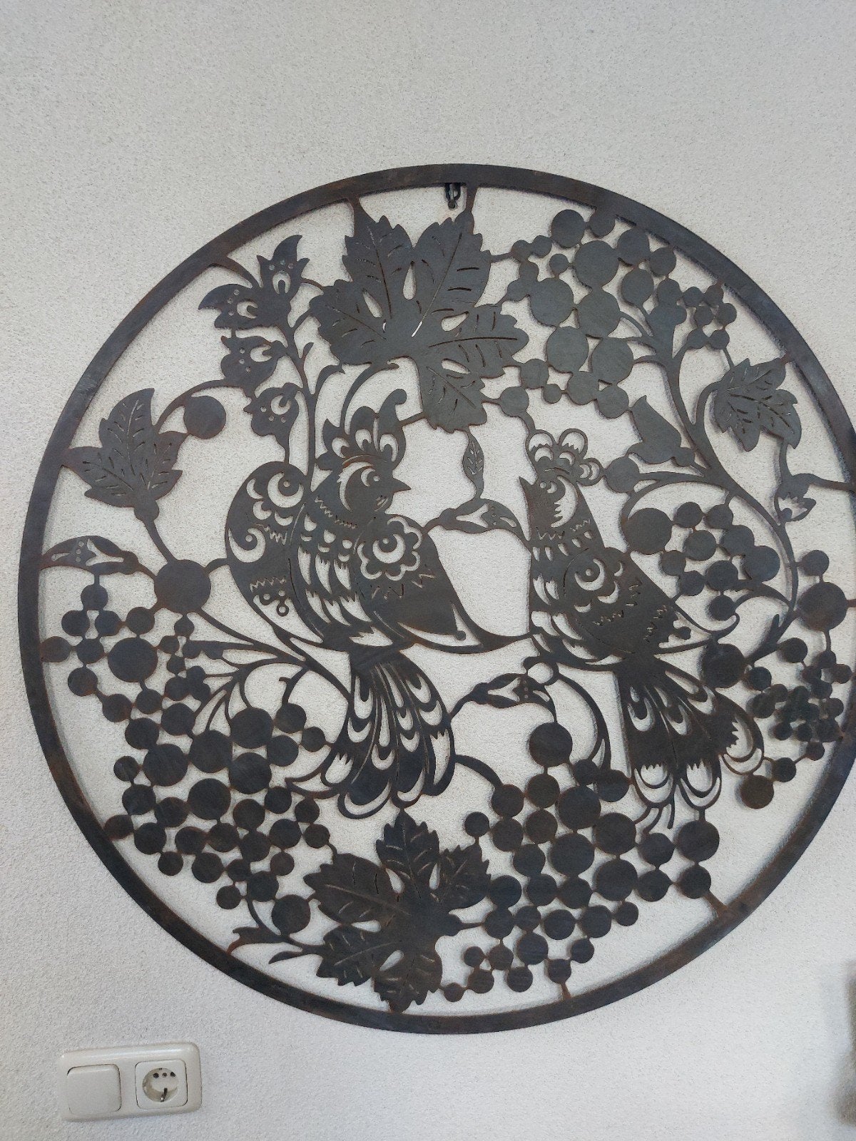 Wanddecoratie XXL paradijsvogels 100 cm x 2 cm kado tuinmuur, Ophalen, Nieuw, Metaal