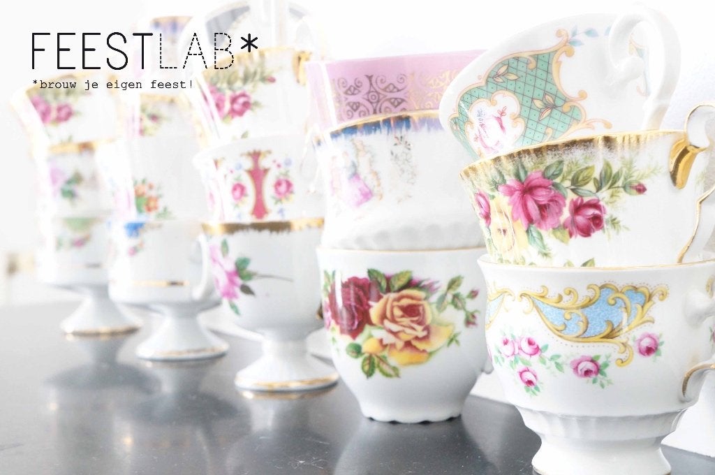 Bruiloft tentfeest goedkoop high tea servies huren!, Ophalen