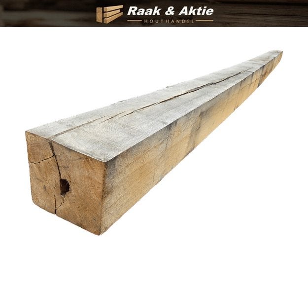 Rustiek Eiken balk - 20x20 cm / 6.00 m lang - nr: HB351