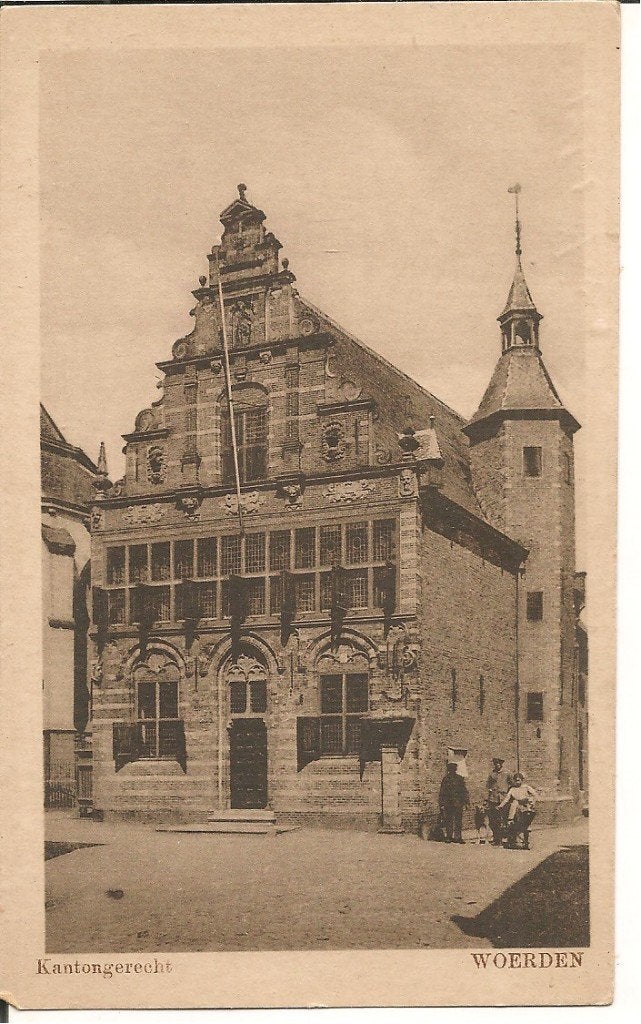 Oude Ansichtkaart Woerden - Kantongerecht (1921), Ophalen of Verzenden, 1920 tot 1940, Ongelopen, Utrecht