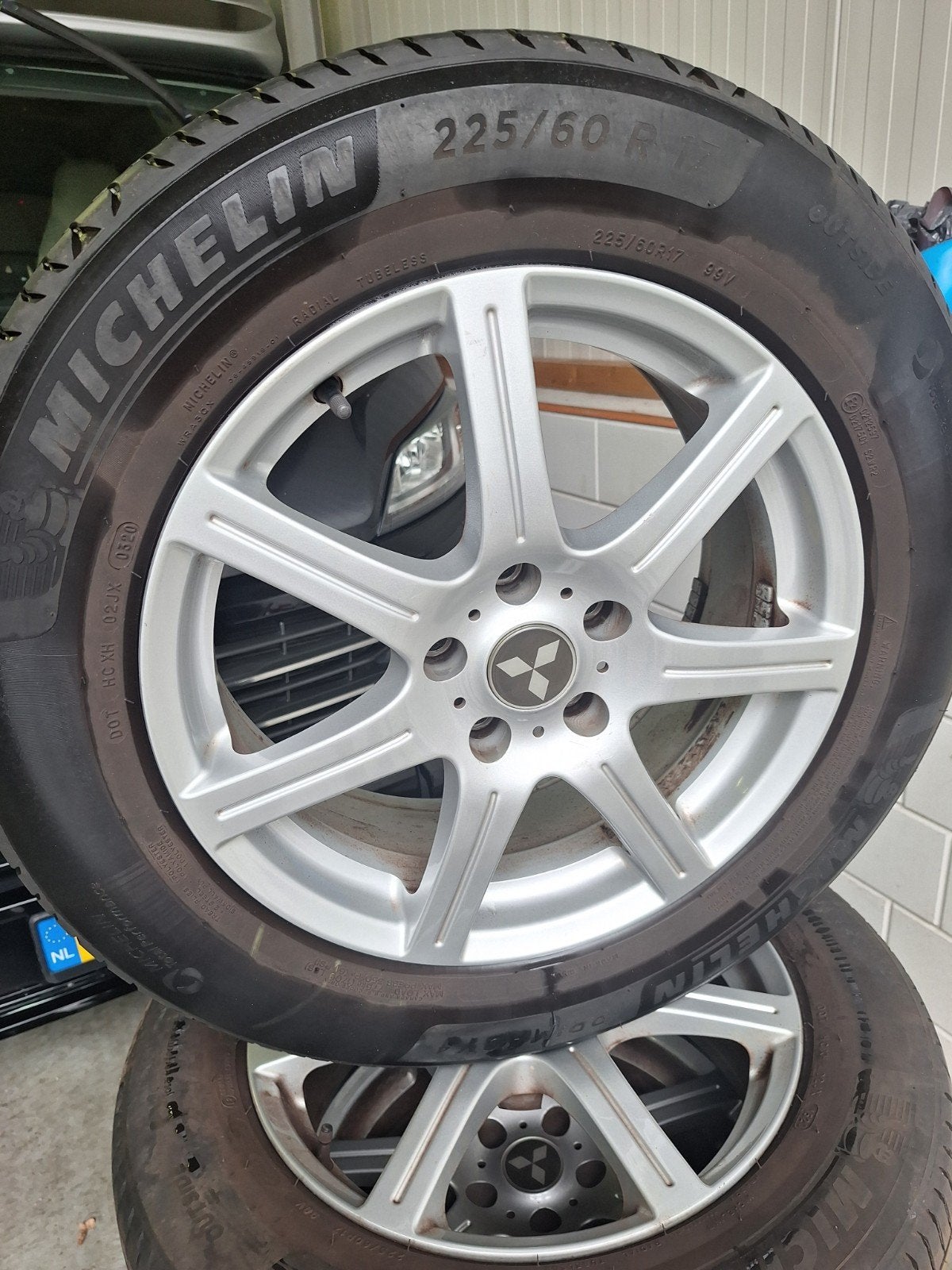 Mitsubishi aluminium velgen 17 inch, Ophalen, 17 inch, Zomerbanden, 225 mm