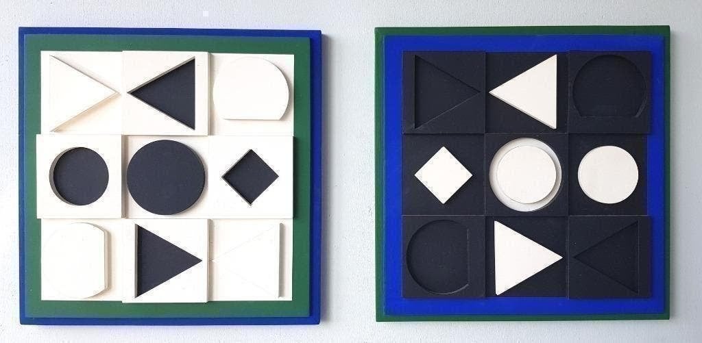 Victor Vasarely- CARIBE POSITIF & NEGATIF" -Houten Reliëf, Ophalen of Verzenden