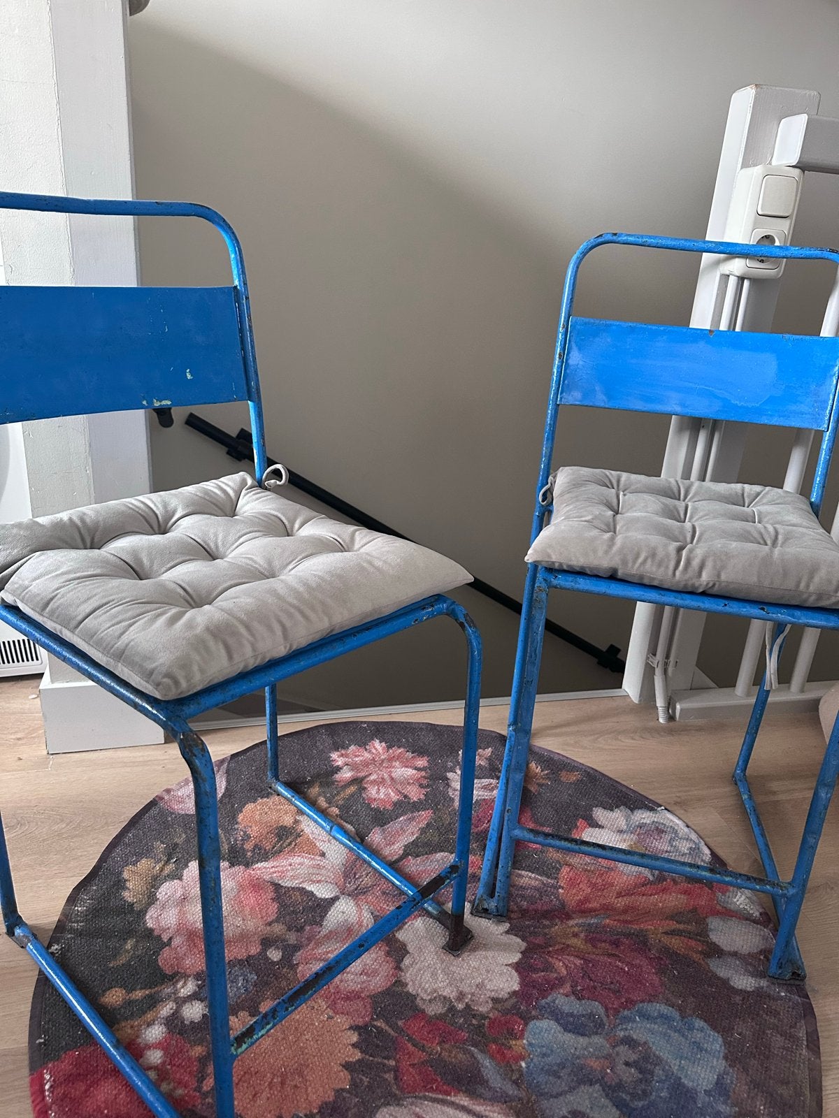 Leuke set blauwe stoeltjes voor kinderkamer, Gebruikt, Twee, Blauw, Ophalen of Verzenden