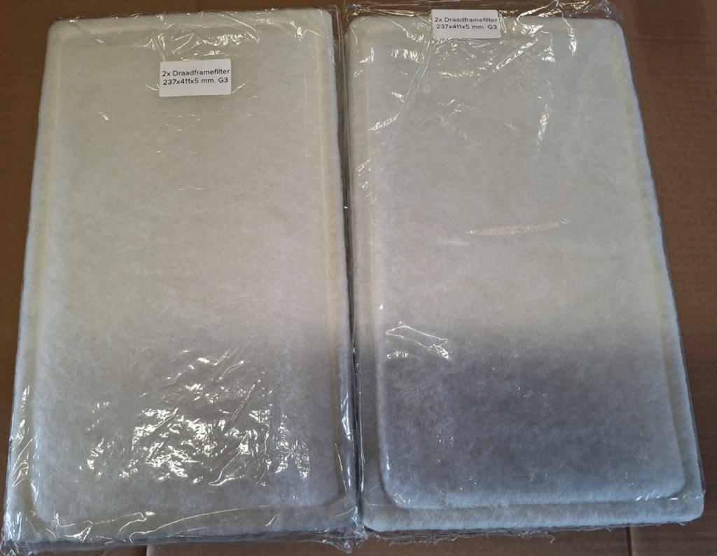 Acht sets draadframefilter 237x411x5 mm. G3. Brink Renovent, Ophalen of Verzenden, Nieuw, Ventilator