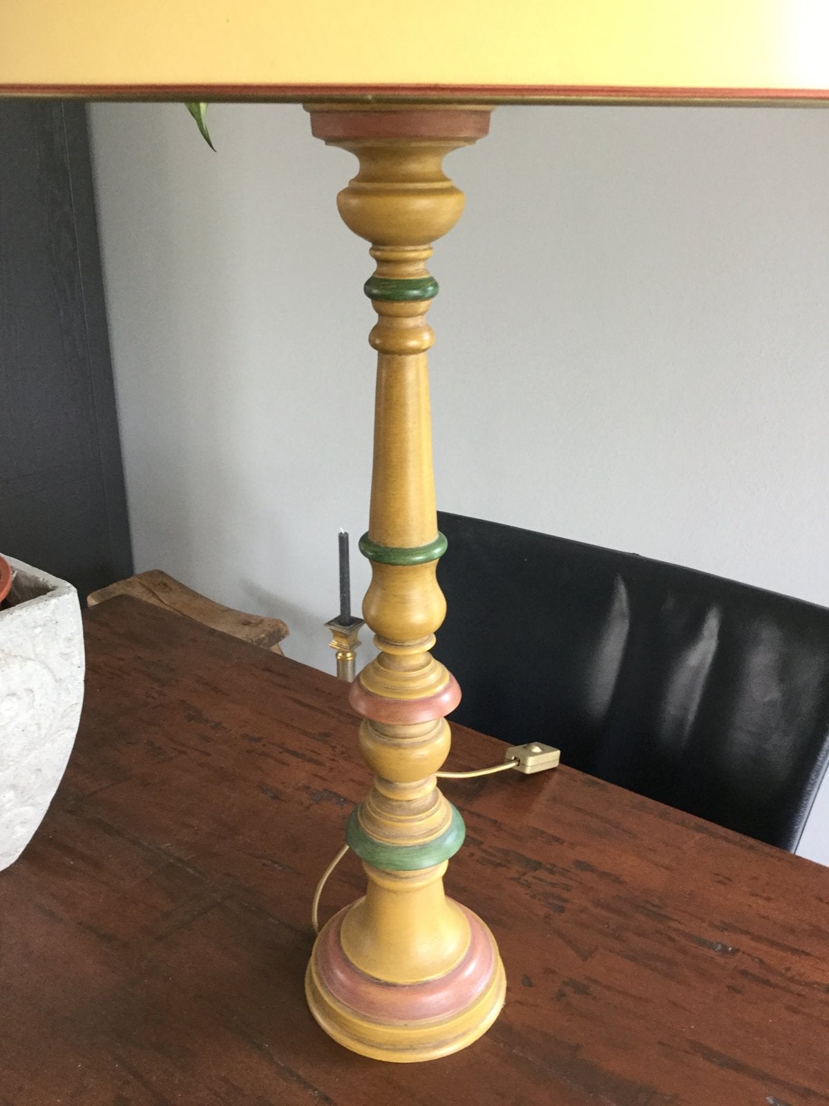 Tafellamp met houten voet,, Ophalen, Zo goed als nieuw, Hout, 75 cm of meer