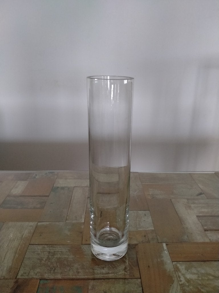 hoge smalle cilindervaas, Huis en Inrichting, Ophalen, Transparant, 40 cm, Glas