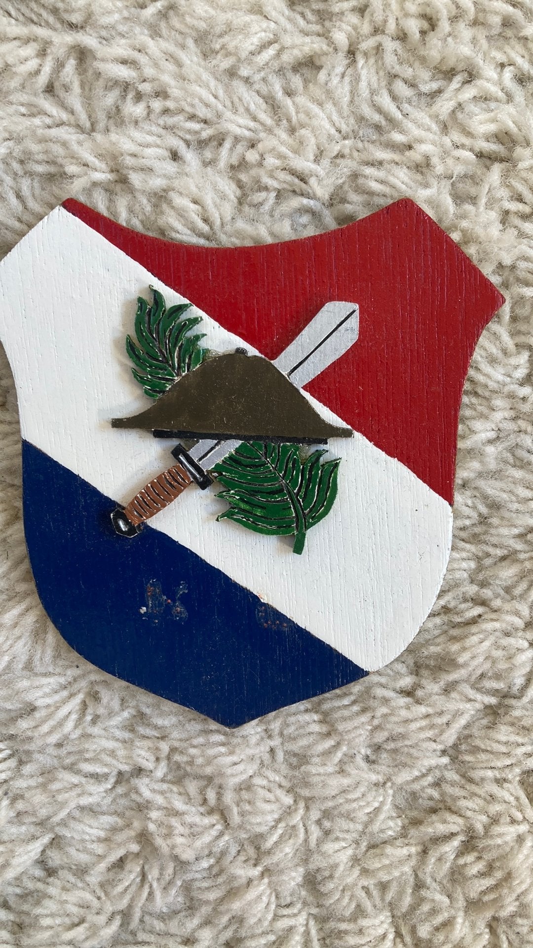 KNIL/KL schildje, Ophalen of Verzenden, Landmacht, Nederland, Embleem of Badge