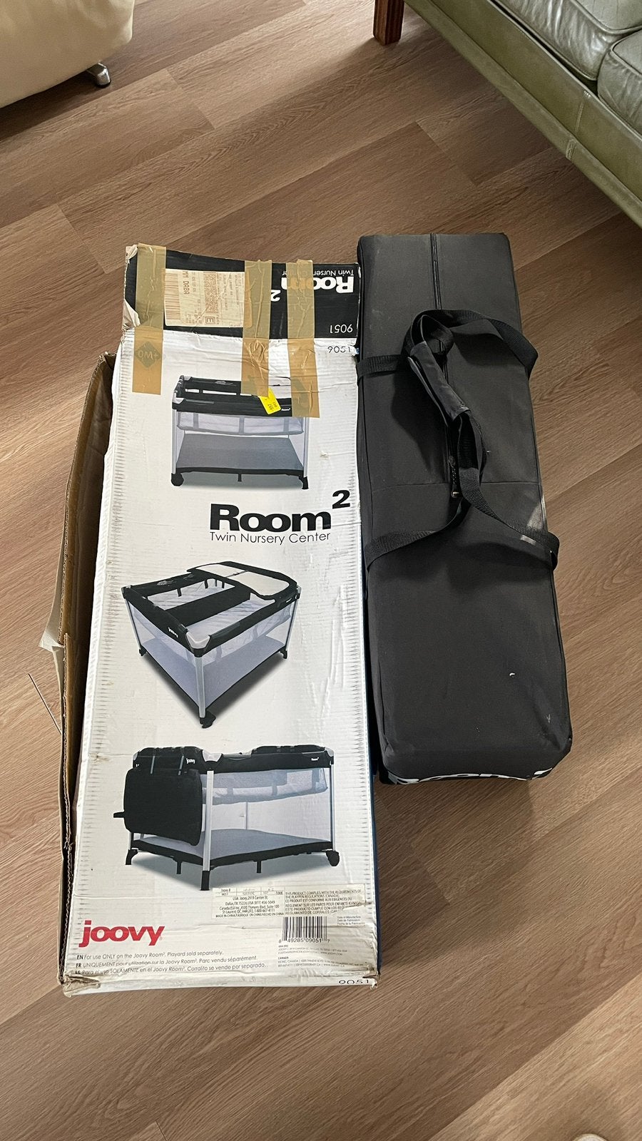Joovy Room 2 Box met Tweeling Wiegje - Zo goed als nieuw, Ophalen, Zo goed als nieuw, Rechthoekig, Wieltjes