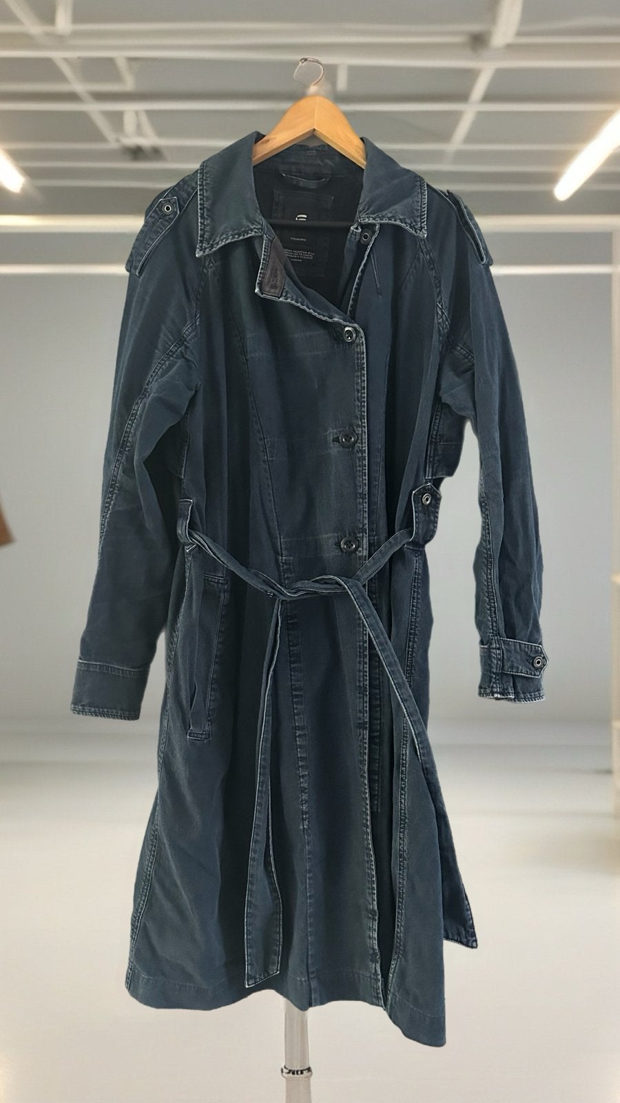 G-Star RAW Denim Trenchcoat - Maat XL, Ophalen of Verzenden, Zo goed als nieuw, Maat 46/48 (XL) of groter, Blauw