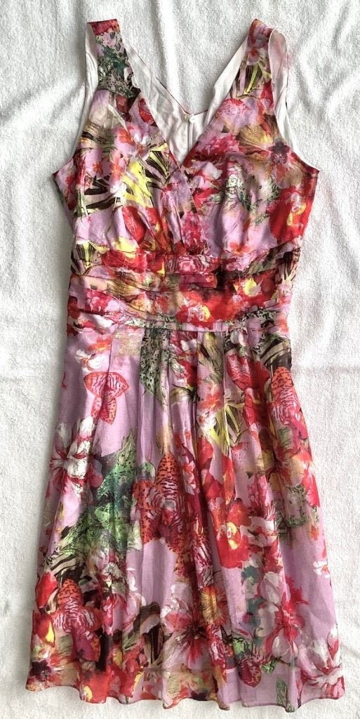 Mooie BANDOLERA Bloemen Flower Ibiza Jurk mt 36, Ophalen, Zo goed als nieuw, Knielengte, Roze