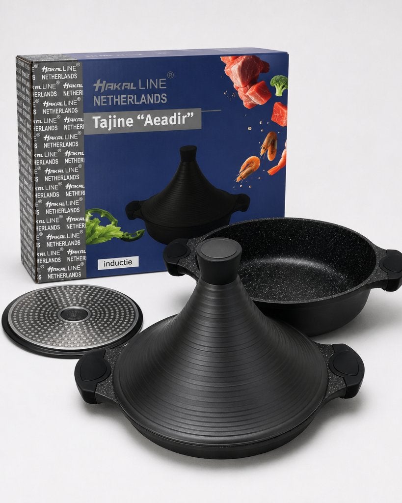 Hakal Line Tajine Aeadir – 28 cm Inductie, Ophalen of Verzenden, Nieuw, Rvs