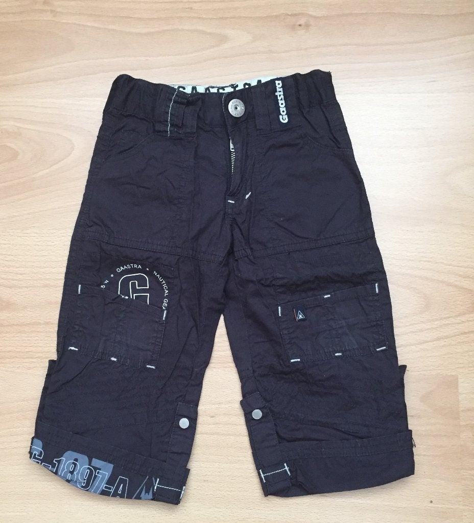 Zwart 7/8 zomer broek met omslag mt 92 GAASTRA, Broek, Ophalen of Verzenden, Jongen, Gaastra