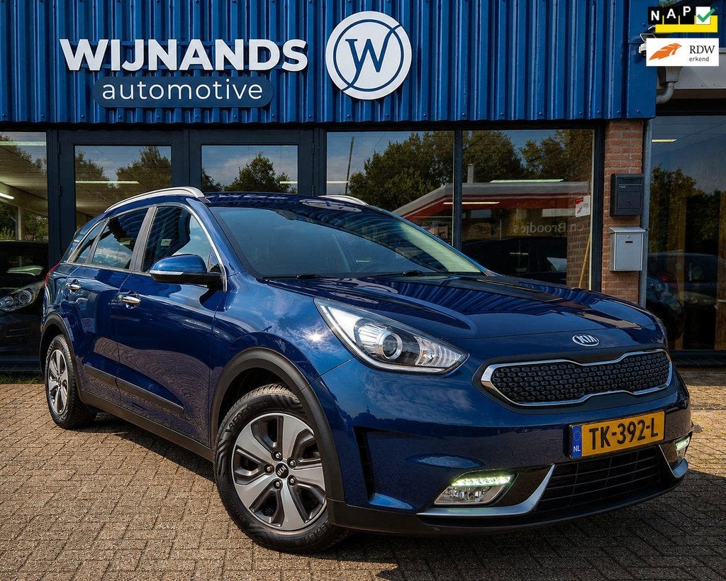 Kia Niro 1.6 GDi HEV DynamicLine Lane Assist Multimedia Lede, Auto's, Kia, Bedrijf, Te koop, Niro, ABS, Achteruitrijcamera, Adaptive Cruise Control