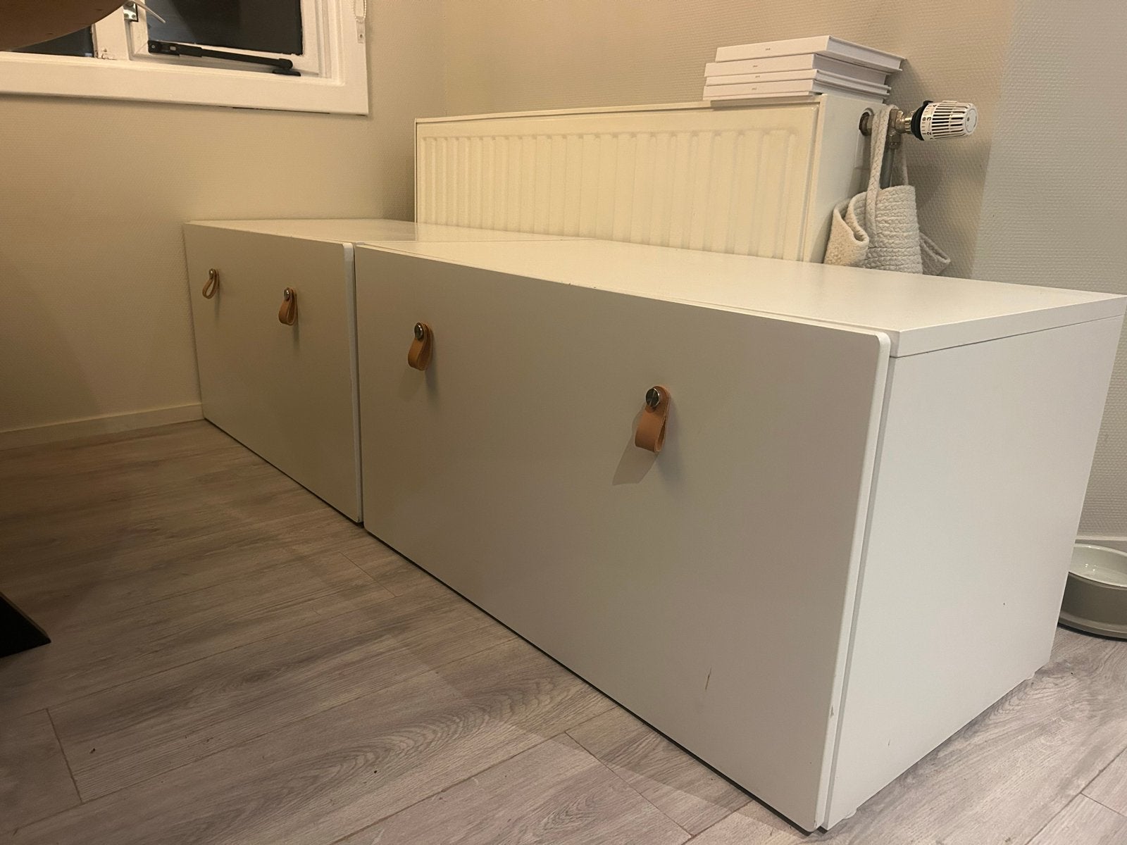 IKEA Ladekast met Leren Handgrepen, Huis en Inrichting, Gebruikt, 100 tot 150 cm, 1 of 2 laden, Ophalen of Verzenden