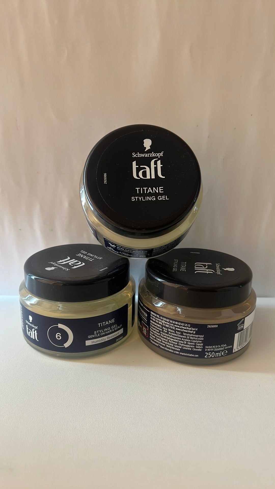 Taft titane styling gel 3x 250ml, Ophalen of Verzenden, Nieuw