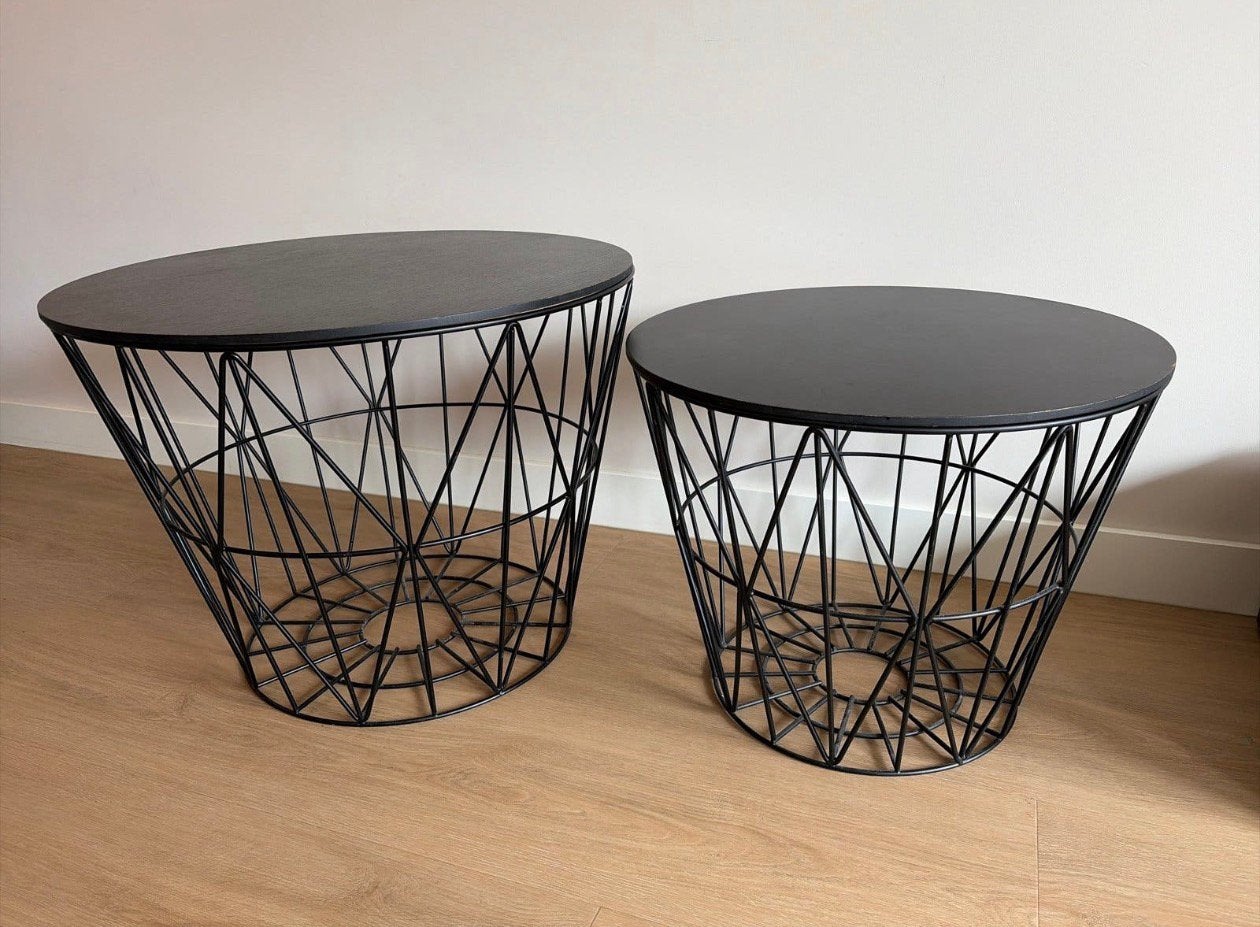 Bijzet- / Salontafels, Huis en Inrichting, Minder dan 55 cm, Metaal of Aluminium, Rond, Zo goed als nieuw