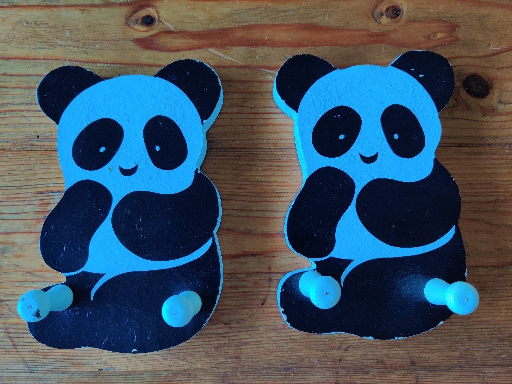 2 pandabeer kapstokjes, Ophalen of Verzenden, Gebruikt, Kapstokje