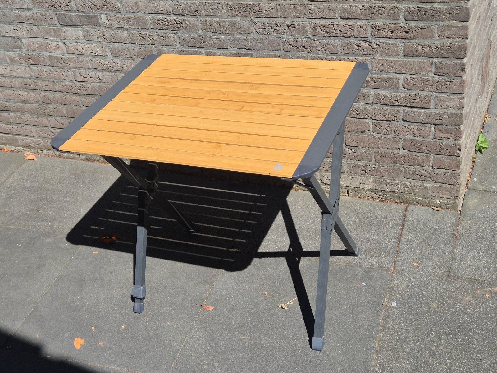 Opvouwbare campingtafel met bamboe blad, Ophalen of Verzenden, Gebruikt, Campingtafel