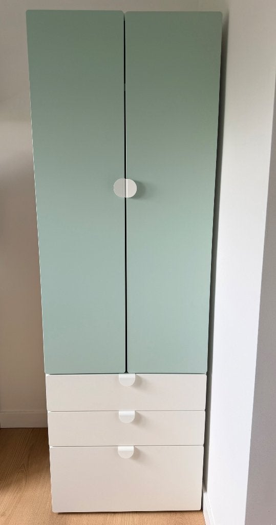 Kledingkast met lades - Groen/Wit, Ophalen, 50 tot 70 cm, 105 cm of meer, Zo goed als nieuw