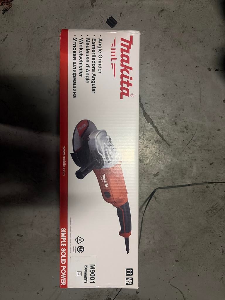 Makita M9001 Haakse Slijper 230mm (9") - Nieuw in Verpakking, Ophalen of Verzenden, Nieuw, Haakse handslijpmachine