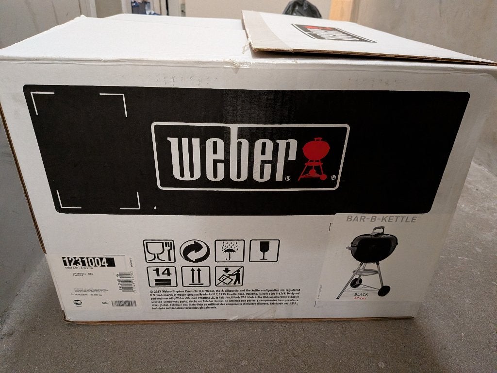 Weber- Bar-B-Kettle-houtskoolbarbecue Ø 47 cm, Ophalen, Nieuw, Weber