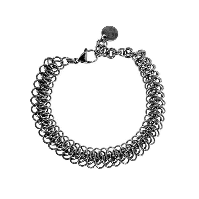 Unisex Gepolijst RVS Brede Armband | Geweven Ringen Handmade, Staal, Birgitta-Gracht 33, 6465 EL Kerkrade, Nederland, Verzenden