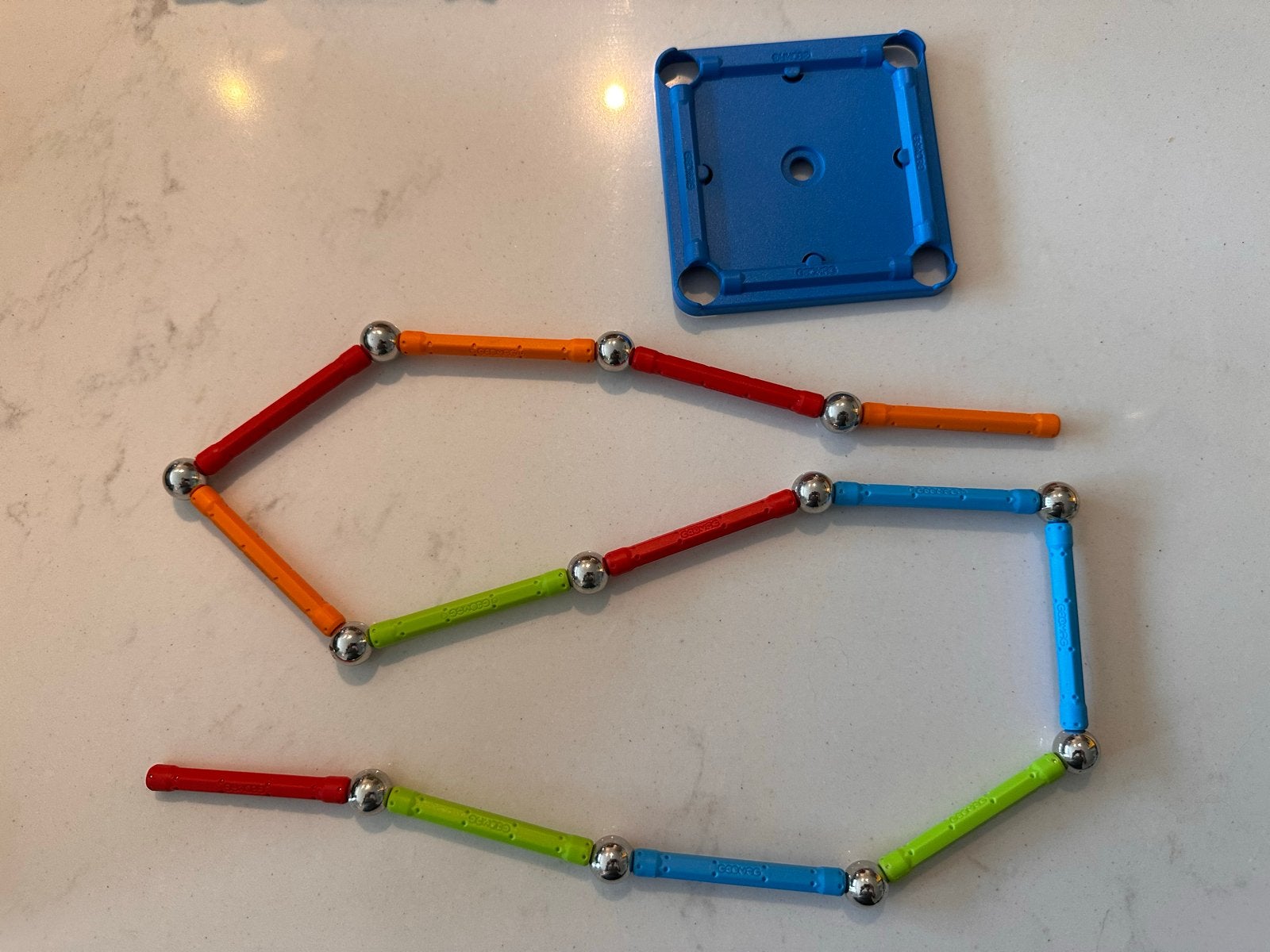 Geomag magnetisch speelgoed, 13 staafjes 12 bolletjes, Ophalen of Verzenden, Gebruikt, Overige merken