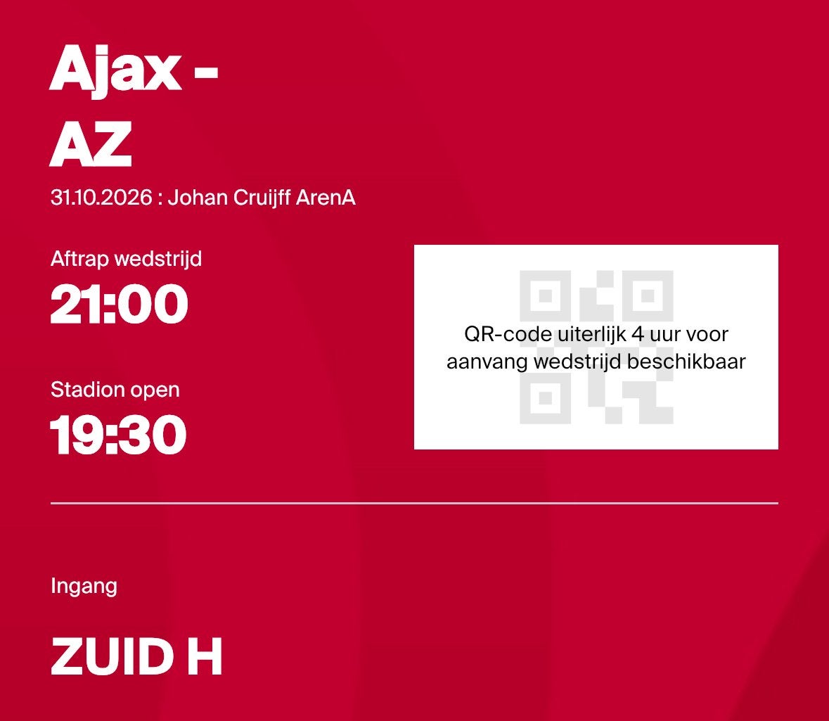 Ajax - AZ F-Side, Eén persoon, Oktober