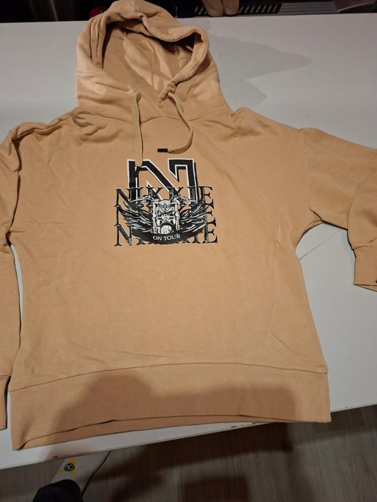 Nikkie Hoodie Maat 34 (XS) - Beige met print, Jikkie, Beige, Nieuw, Ophalen of Verzenden