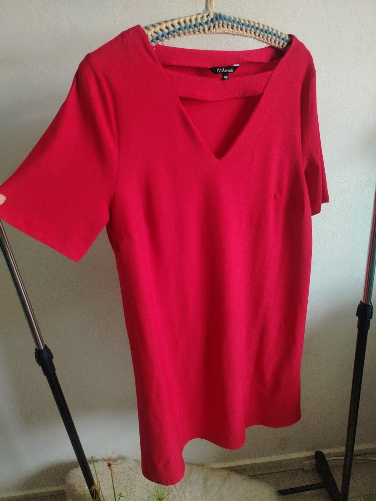 Rode jurk van M&mode, maat 42, M&mode, Maat 42/44 (L), Ophalen of Verzenden, Zo goed als nieuw