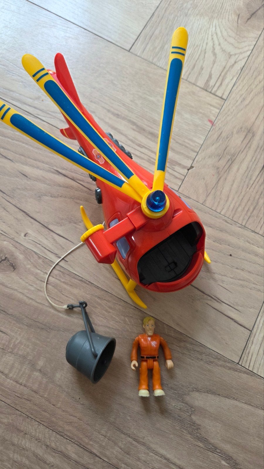 Brandweerman Sam Helikopter met figuur en accessoires, Ophalen of Verzenden, Gebruikt