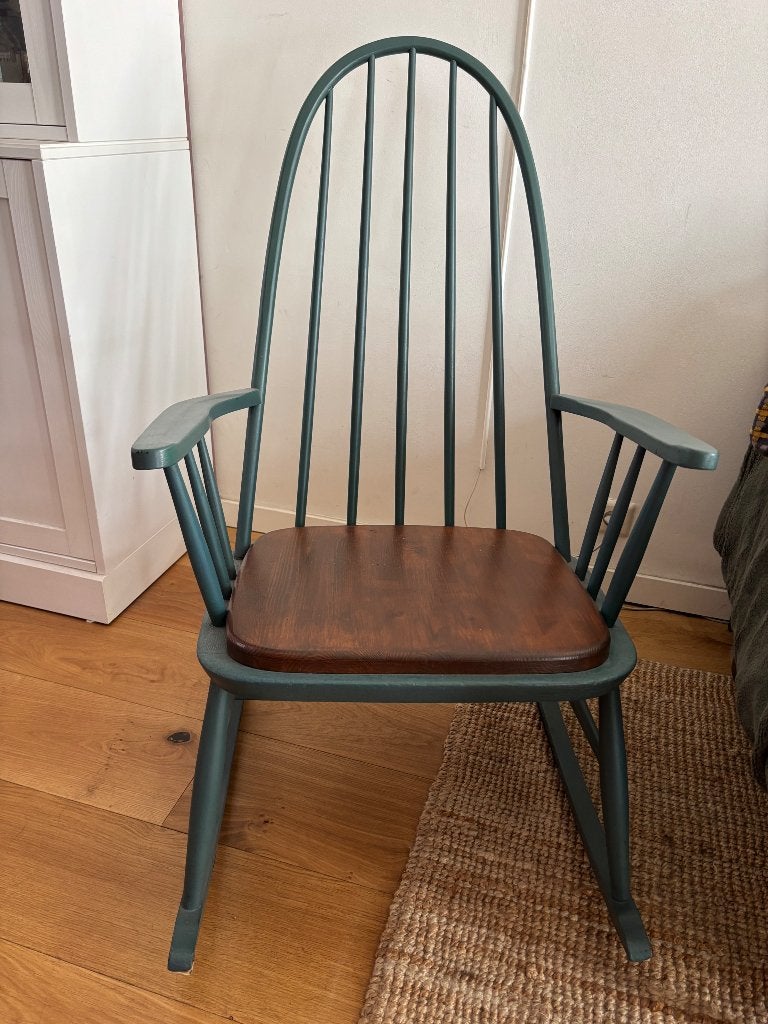 Schommelstoel, Ophalen, Gebruikt, Blauw, Eén