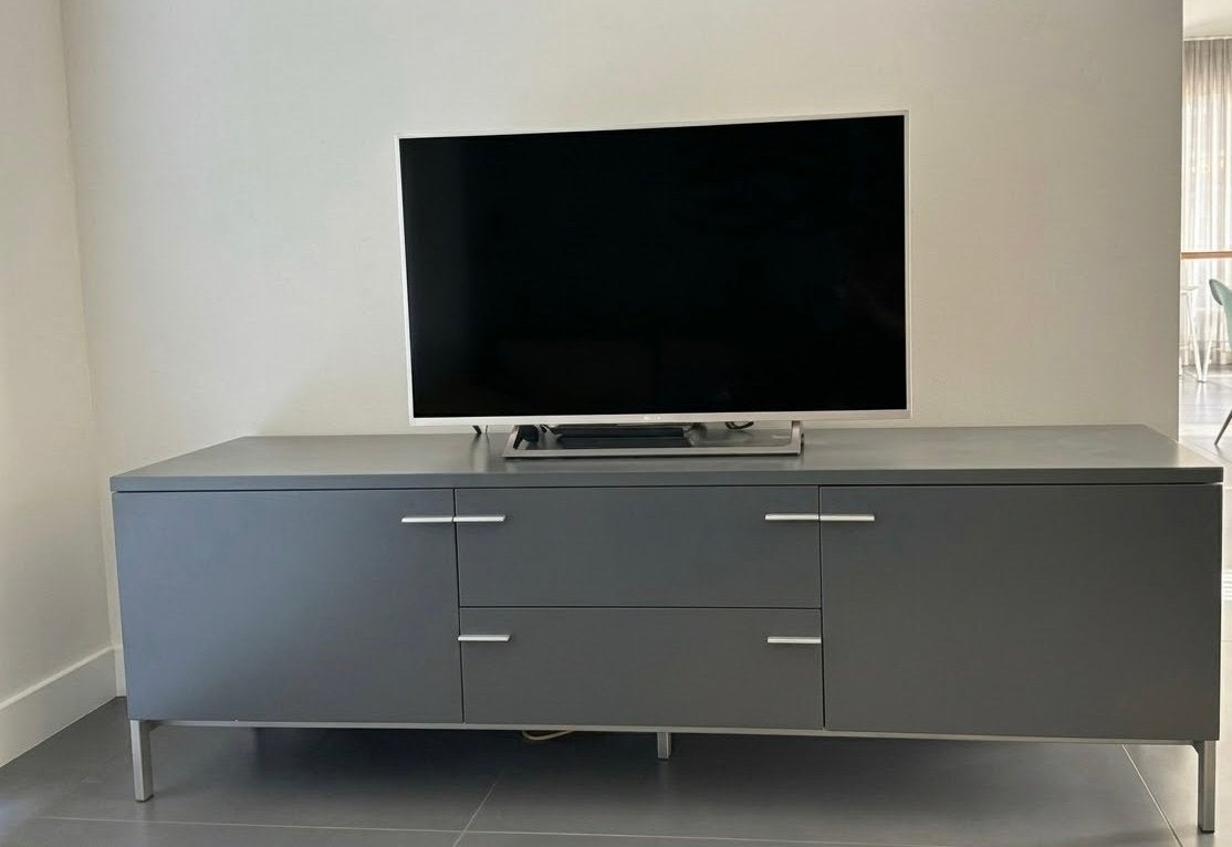 Pastoe strak design dressoir/tv-meubel - Base - Antraciet, Overige houtsoorten, 150 tot 200 cm, Ophalen of Verzenden, Zo goed als nieuw