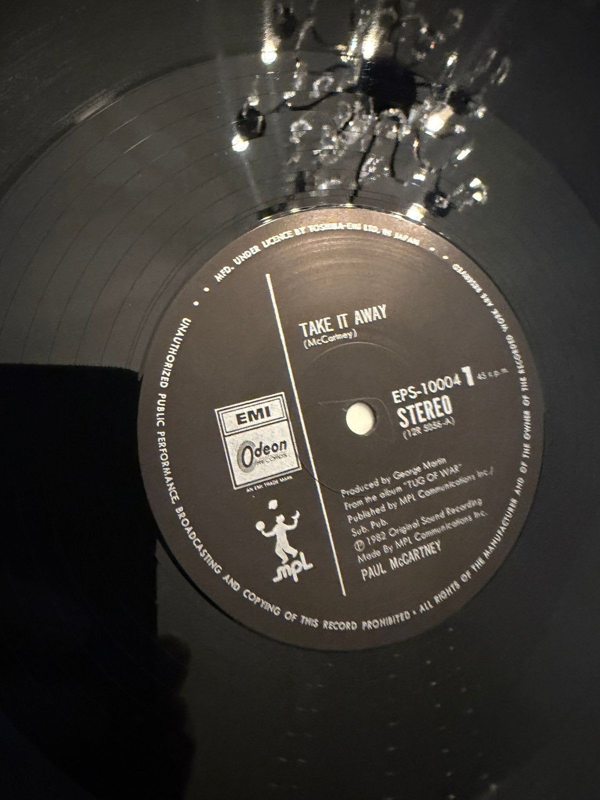 Paul McCartney - Take It Away (Japanse persing) 12”, 7 inch, 1980 - 1989, Zo goed als nieuw, Fotohoes