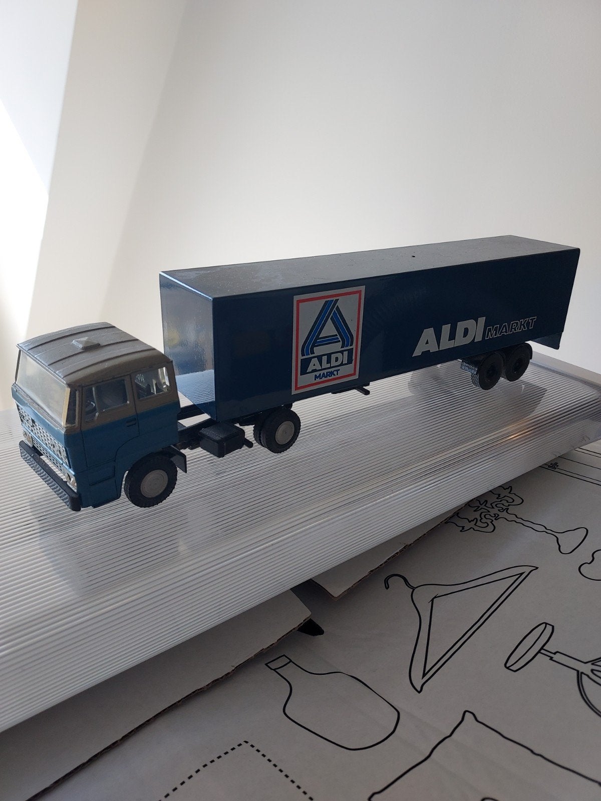 Modelvrachtwagen ALDI Markt - Vintage Speelgoed, Overige merken, Gebruikt, 1:32 tot 1:50, Ophalen of Verzenden
