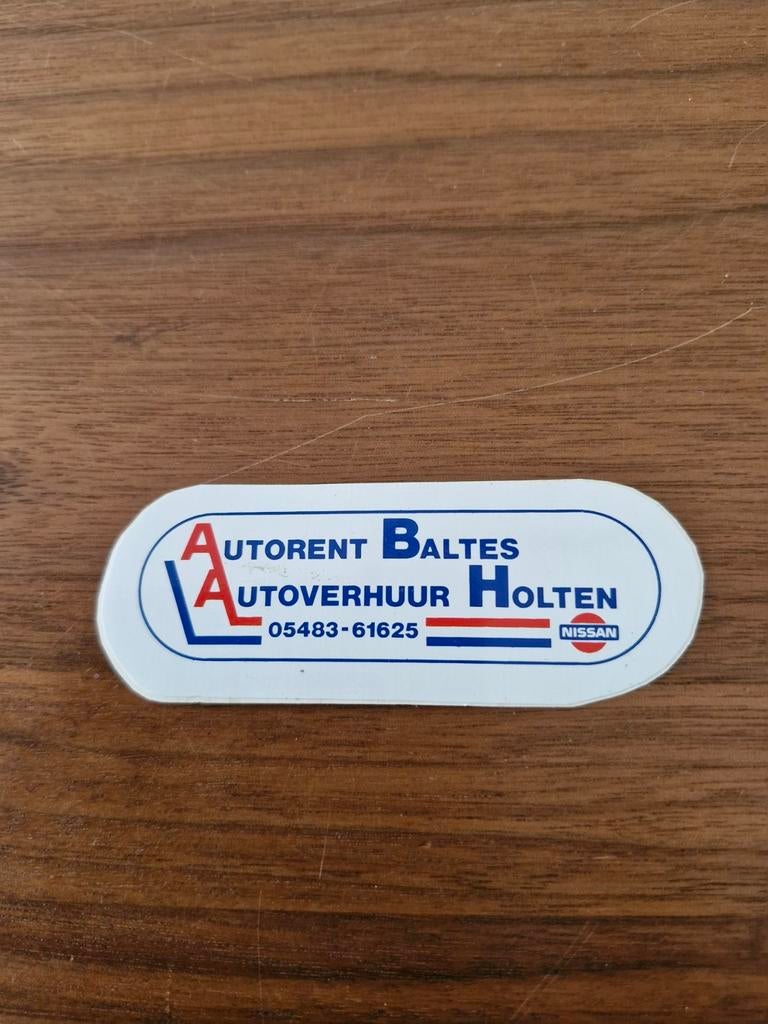 7243 Autorent Baltus Holten Nissan sticker, Ophalen of Verzenden, Gebruikt