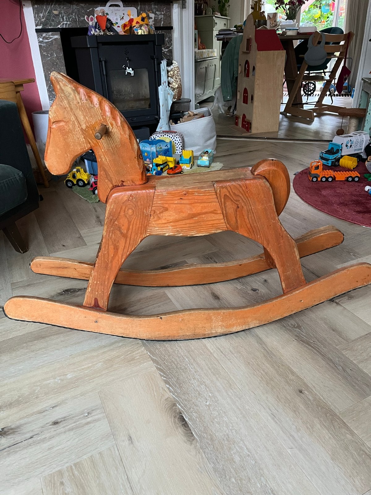Vintage Houten Hobbelpaard - Klassiek Speelgoed, Kinderen en Baby's, Speelgoed | Houten speelgoed, Ophalen, Gebruikt, Rij- of Hobbelspeelgoed