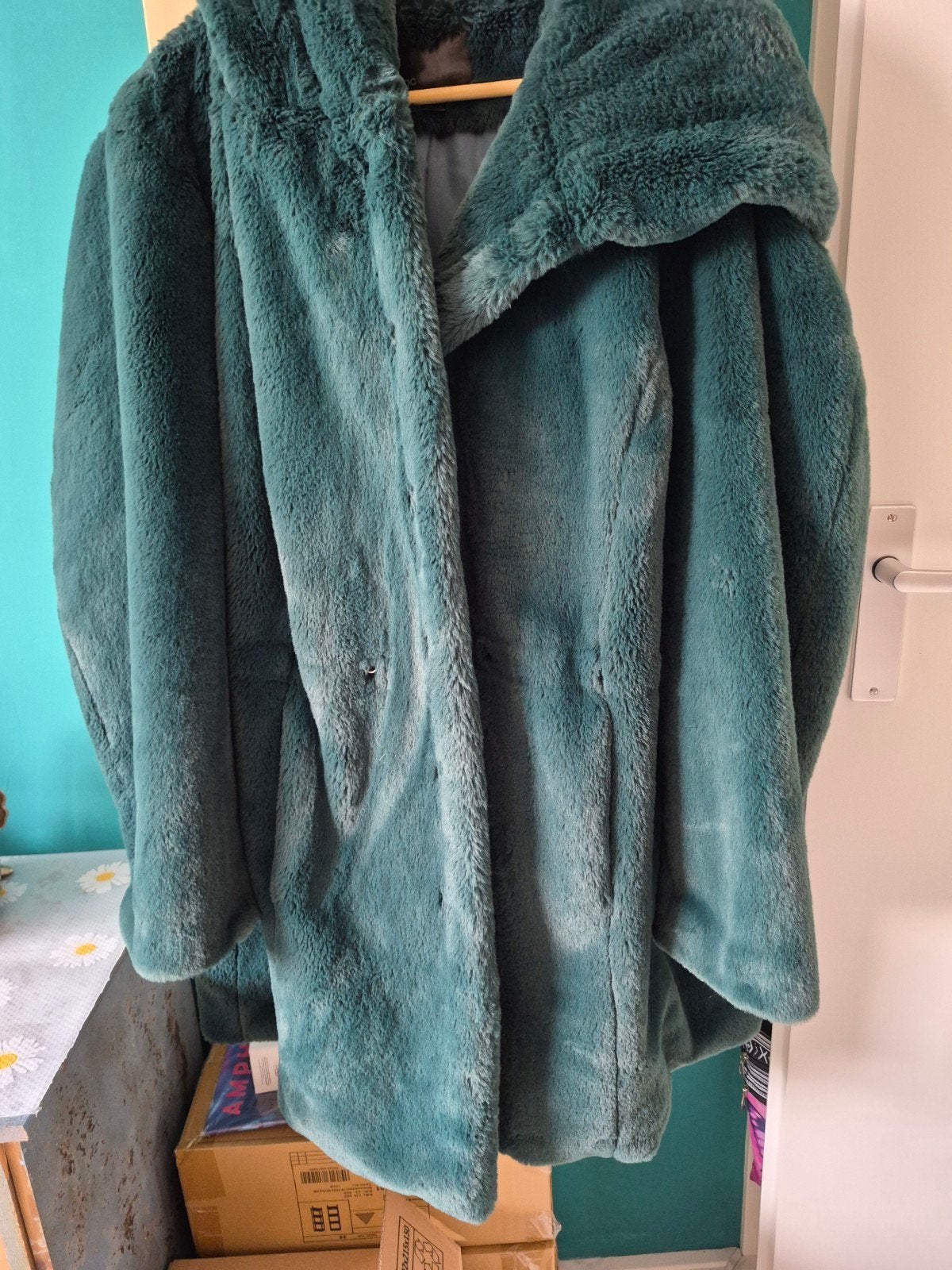 zware gevoerde bontjas mt50/52 dennegroen, Ophalen of Verzenden, Zo goed als nieuw, Maat 46/48 (XL) of groter