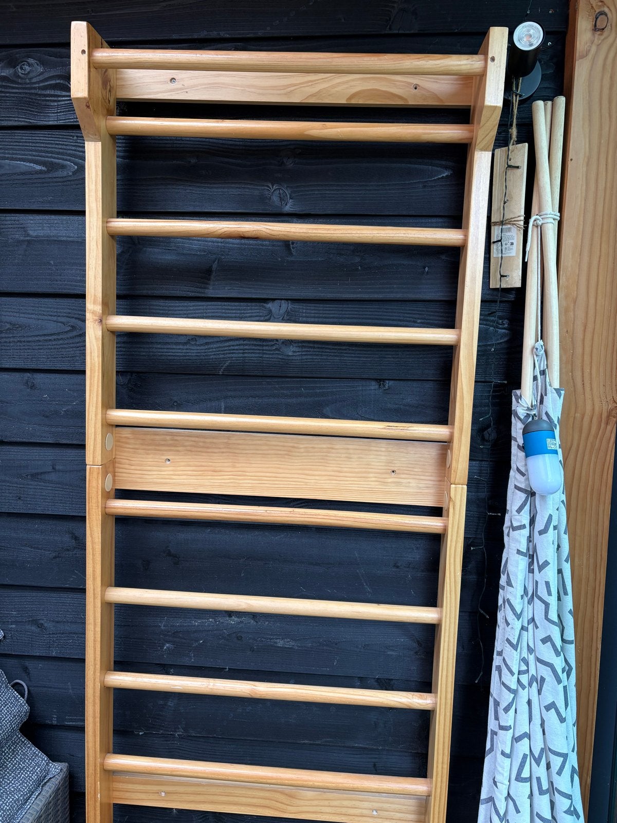 Houten wandrek / klimrek voor sport of decoratie, Sport en Fitness, Ophalen of Verzenden, Gebruikt