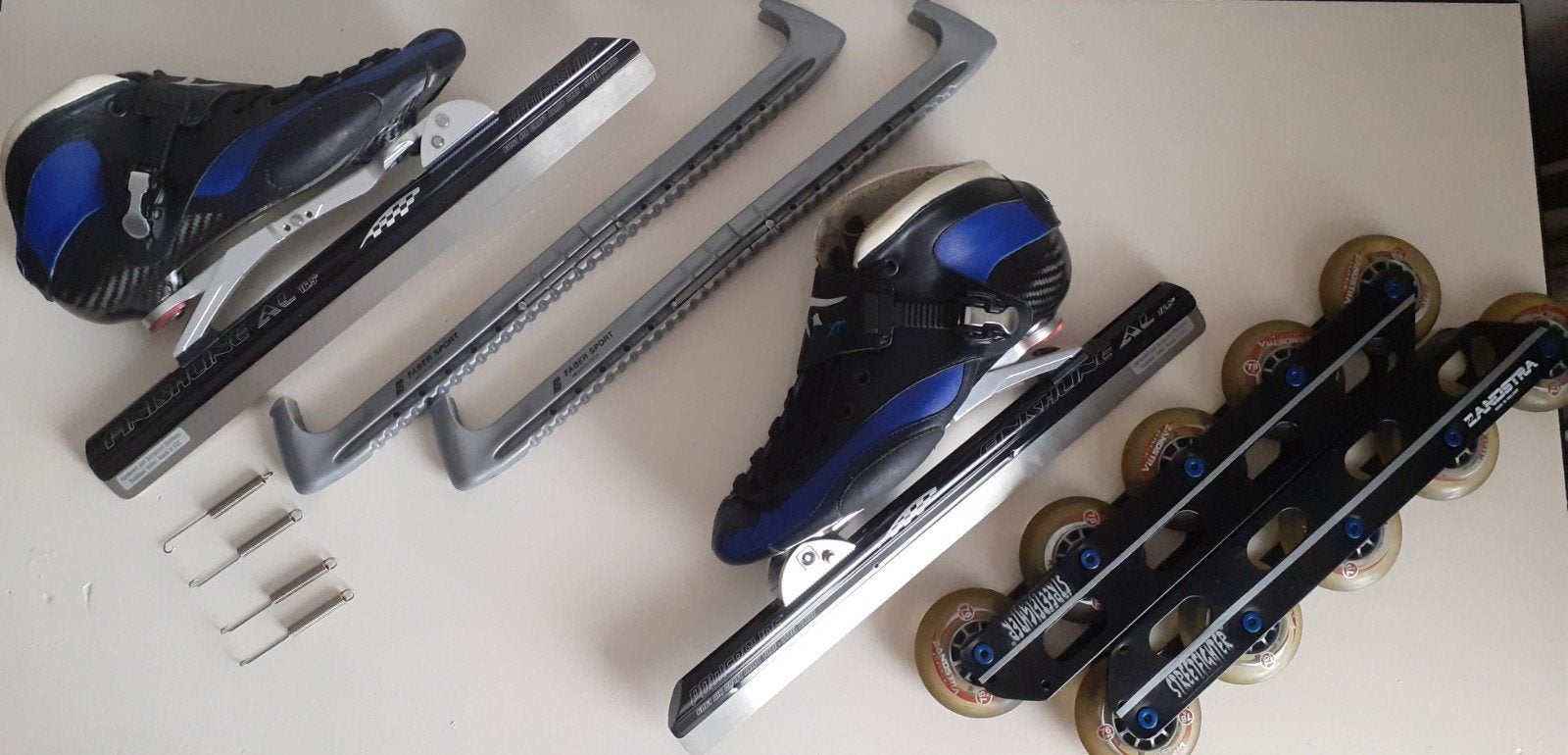 Raps Powerslide klapschaatsen+skeelers, maat 43, izgst!, Klapschaats, Ophalen of Verzenden, Zo goed als nieuw, Raps
