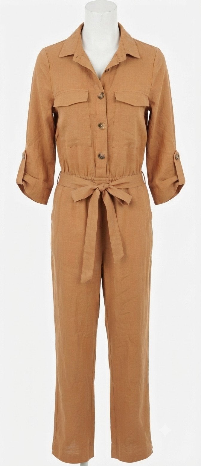 Stijlvolle Camel jumpsuit S, Kleding | Dames, Overige kleuren, Nieuw, Ophalen of Verzenden, Maat 36 (S)
