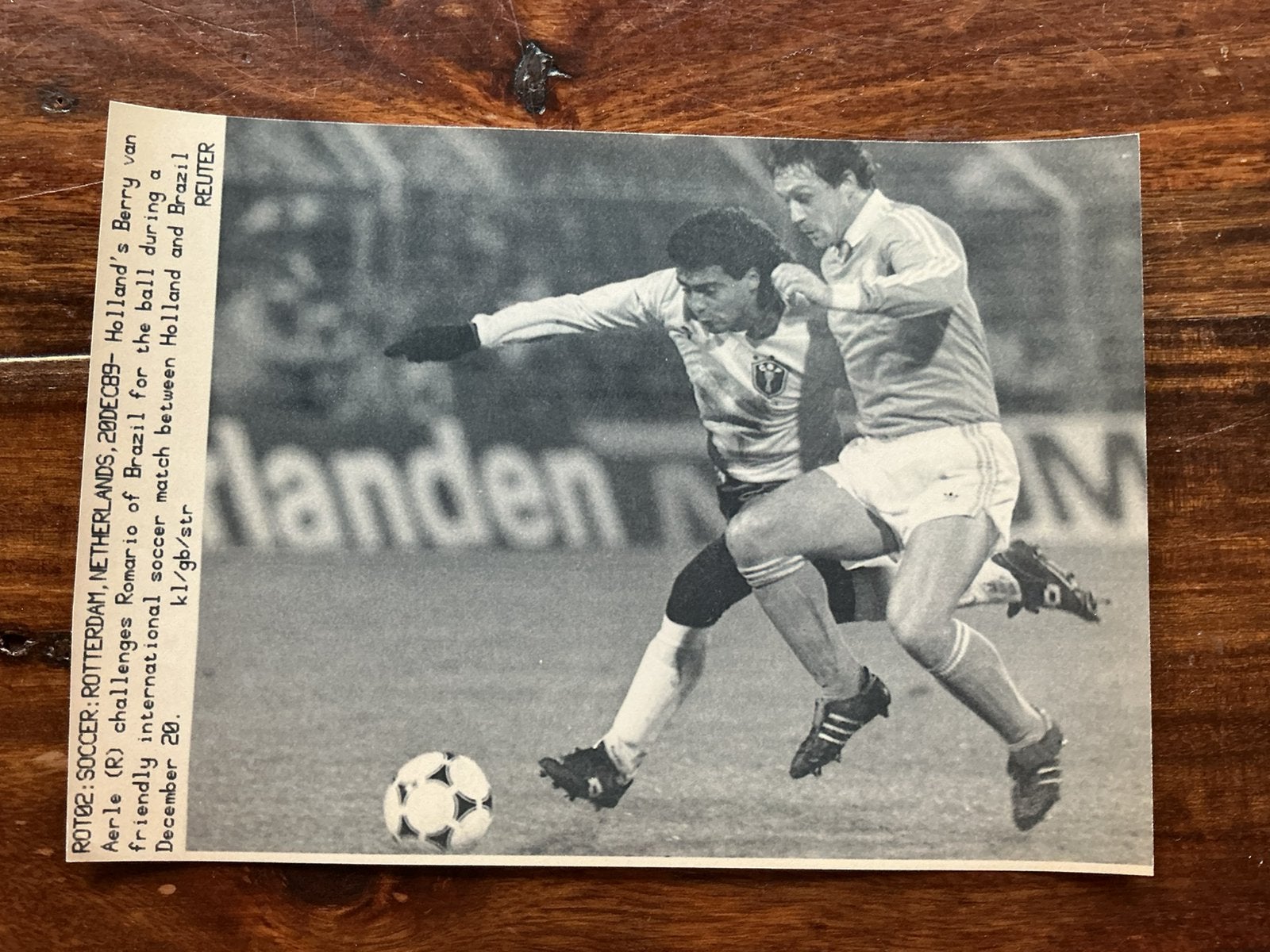 Voetbal telefaxfoto Nederland Brazilië Romario, Verzamelen, Sportartikelen en Voetbal, Ophalen of Verzenden