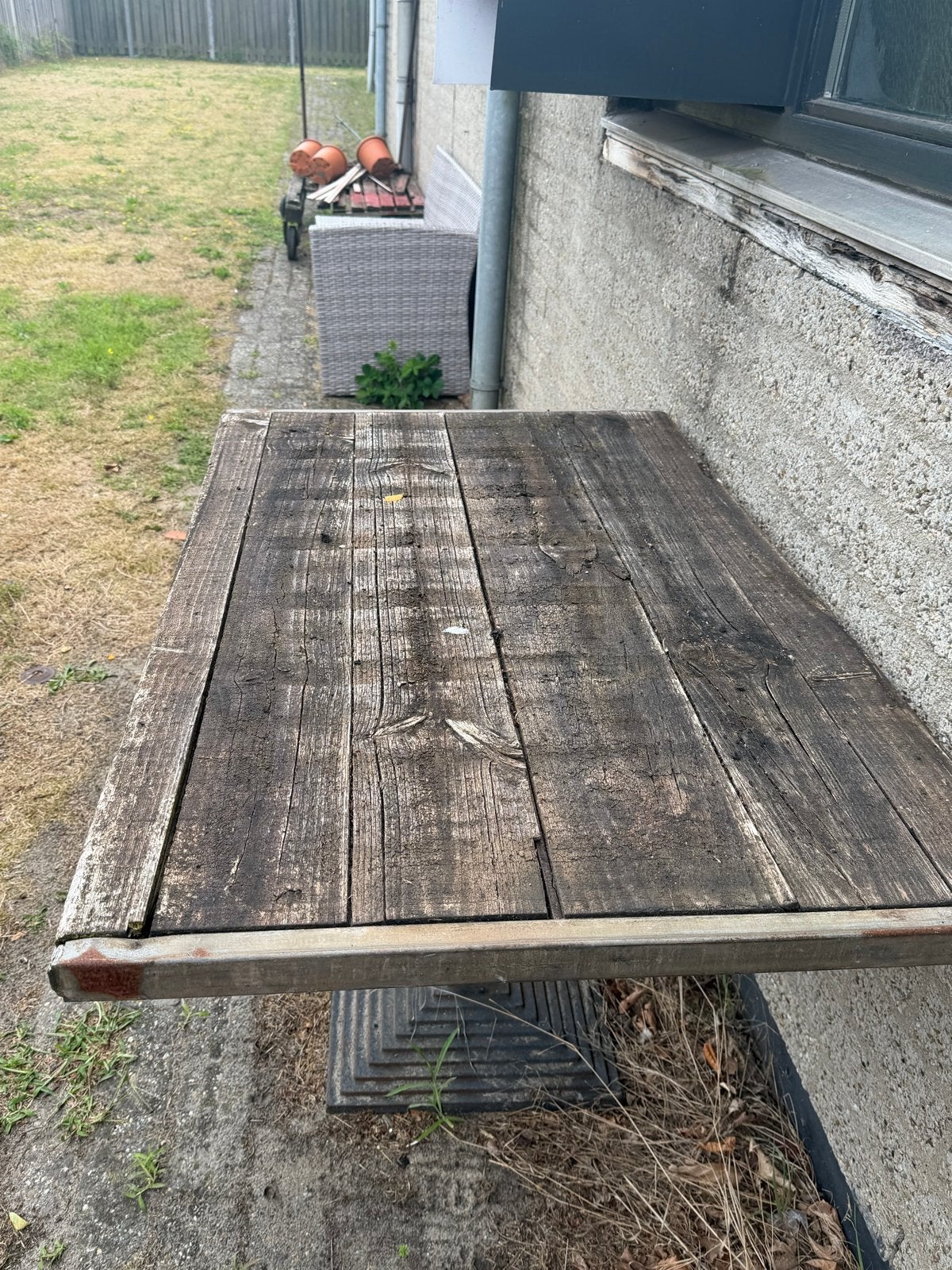 Robuuste houten tuintafels - Gebruikt, Tuin en Terras, Ophalen, Gebruikt, Rechthoekig, Hout