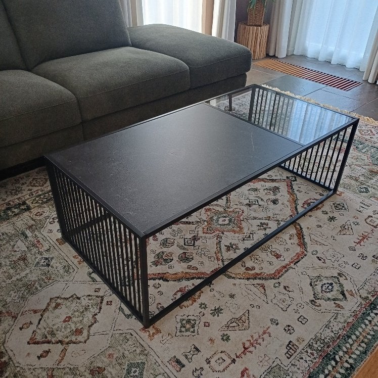 salontafel Marmer Zwart, Ophalen, 100 tot 150 cm, Rond, 50 tot 100 cm