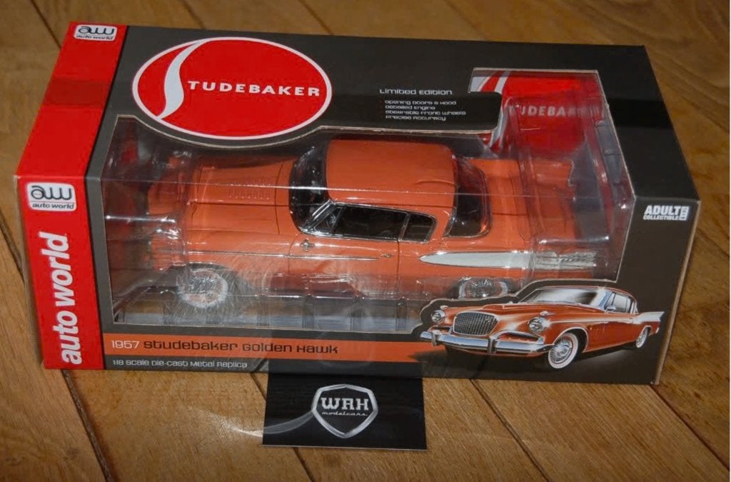 1:18 STUDEBAKER GOLDEN HAWK 1957 Autoworld in box WRH, Verzenden, Zo goed als nieuw, Auto, Overige merken