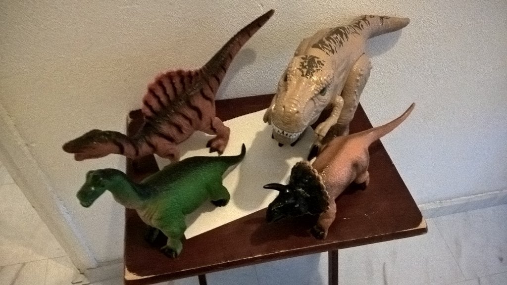 TE koop aangeboden mooi grote dinosaures 4 stuks., Ophalen of Verzenden, Zo goed als nieuw, Complete set