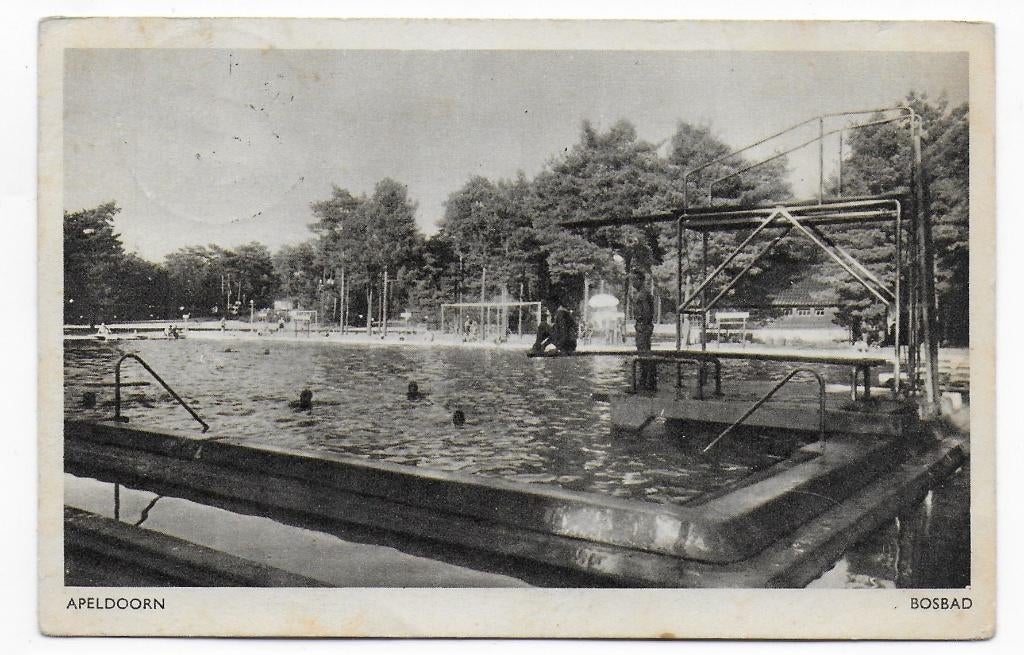 Apeldoorn Bosbad  ansichtkaart uit 1948 ( B2268 ), Verzenden, 1980 tot heden, Gelopen, Gelderland