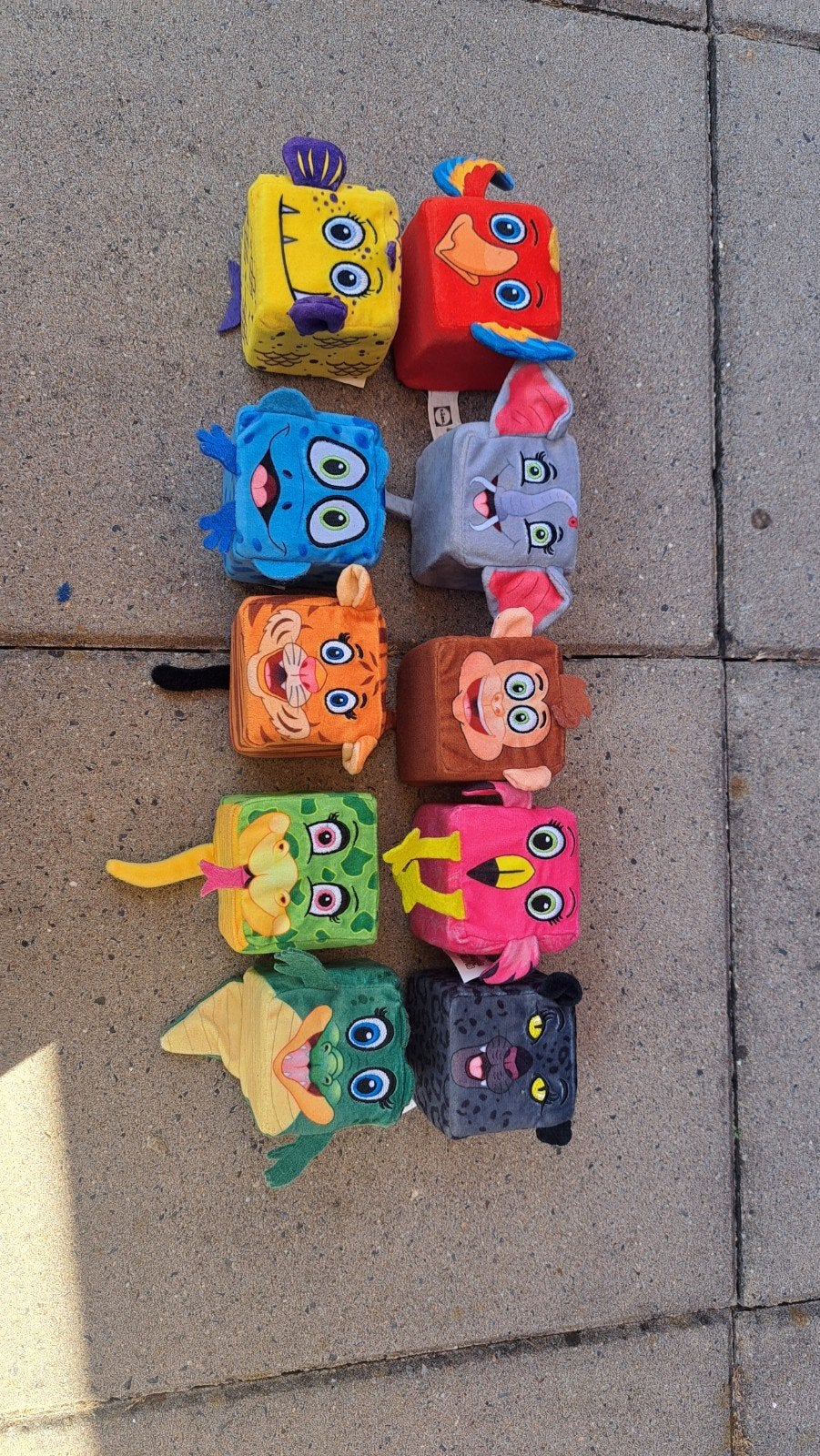 Complete set Lidl Jungle mini's - 10 stuks pluche blokken, Ophalen, Gebruikt, Overige merken, Overige karakters